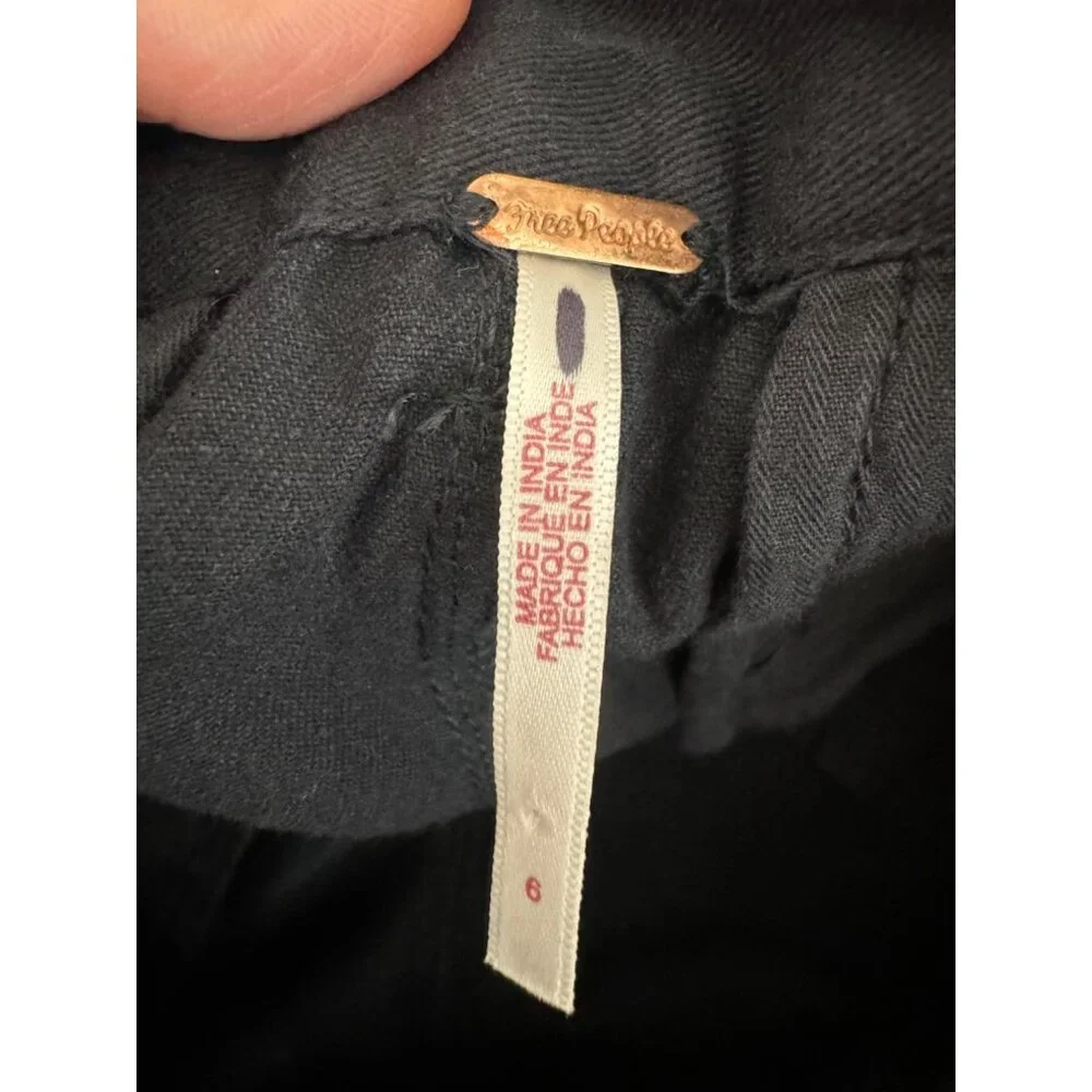Free People Needed‎ breaking Trousers oversized baggy black sz 6